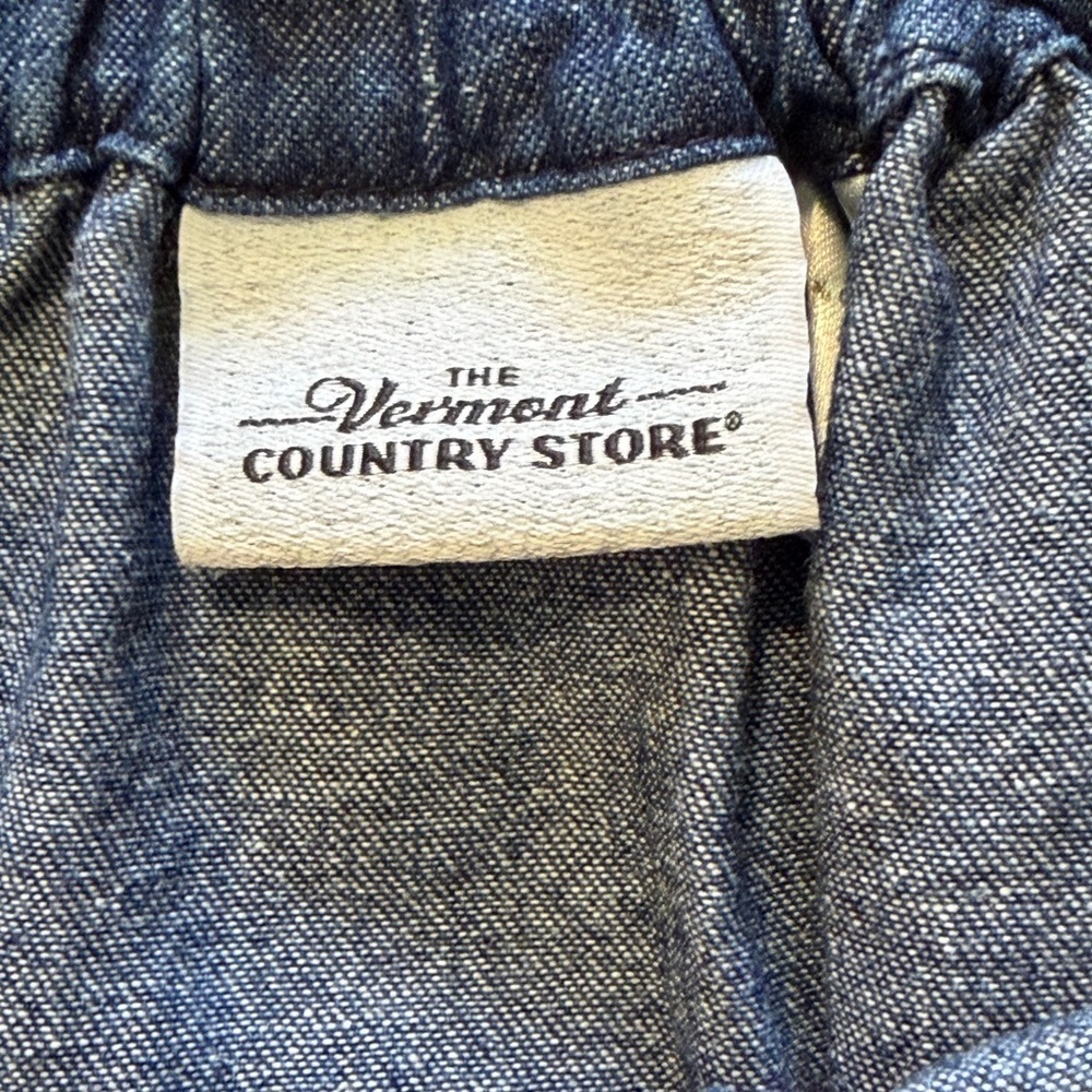Vermont Country Store Denim Midi Skirt Sz M P Boho Retro A Line Ranch Western - Picture 7 of 8